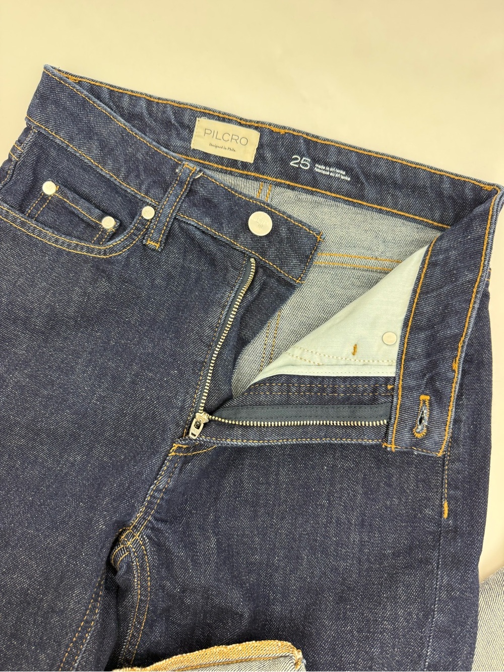 Pilcro X Anthropologie High Rise Cuffed Jeans Dark Wash Straight Wide Leg - Picture 8 of 16